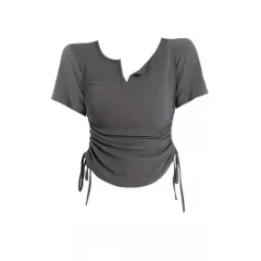 Niche Slim Fit Inner Wear Short Bottoming Sweet And Spicy Short Top - 09 Dark Gray - View 1