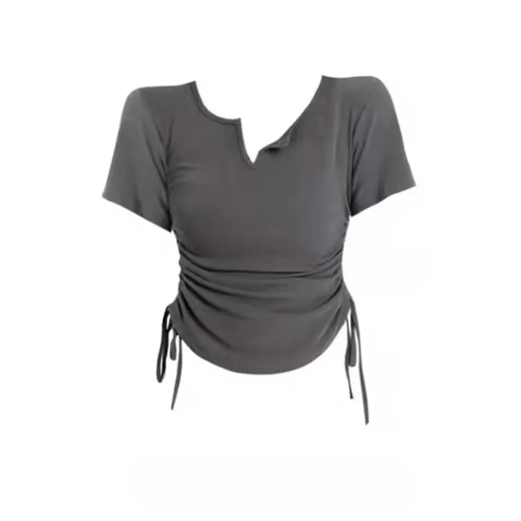 Niche Slim Fit Inner Wear Short Bottoming Sweet And Spicy Short Top - 09 Dark Gray