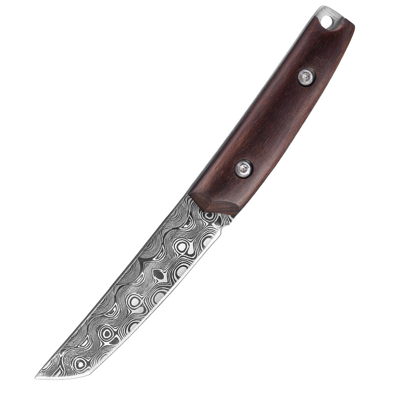 Damascus Steel Pattern Knife Multi-purpose With Sheath