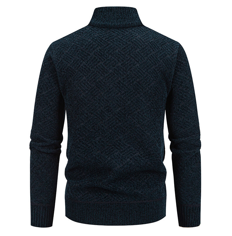 Warm Thickened Knit Zipper Stand Collar Men’s Cardigan Sweater Warm Thickened Knit Zipper Stand Collar Men’s Cardigan Sweater