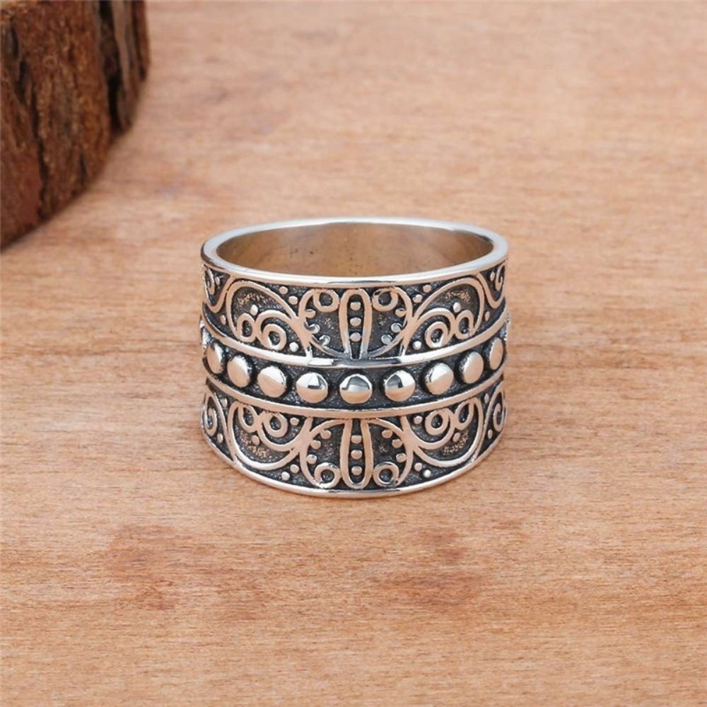 Vintage Style Vine Pattern Ring Fashion Bohemian Lady