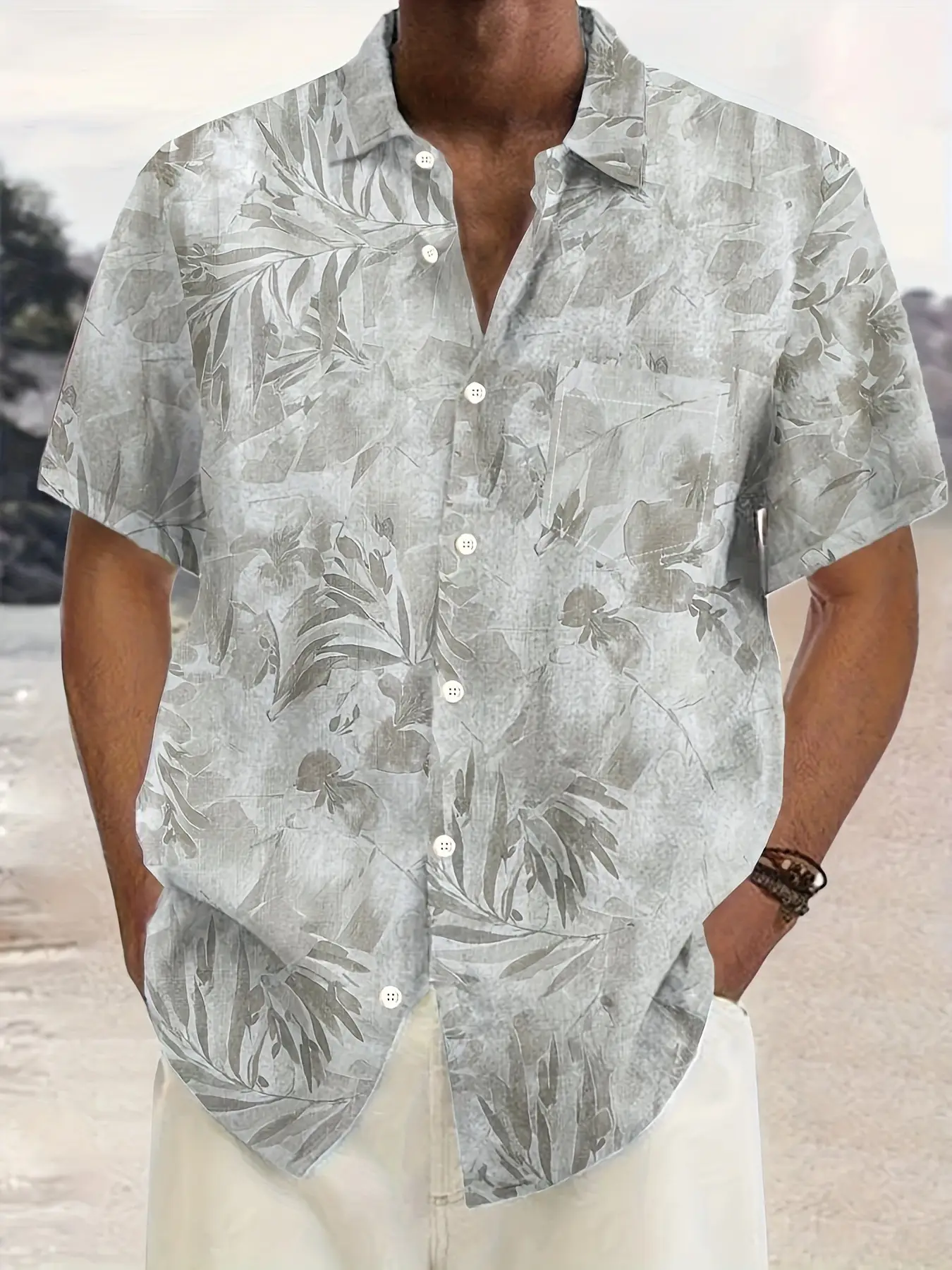 Mens Water Ripple 3D Printed Lapel Personalized Short Sleeve