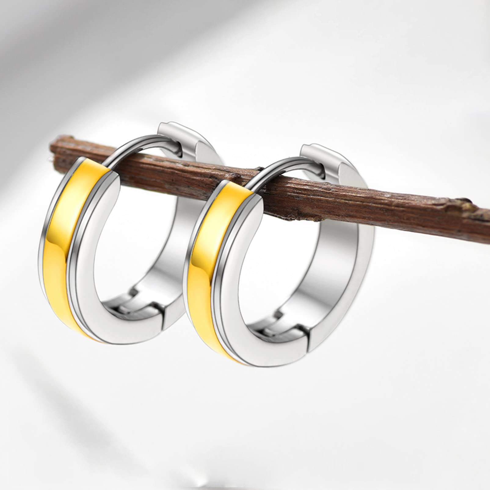 Simple Stainless Steel New-style Hoop Earrings product image