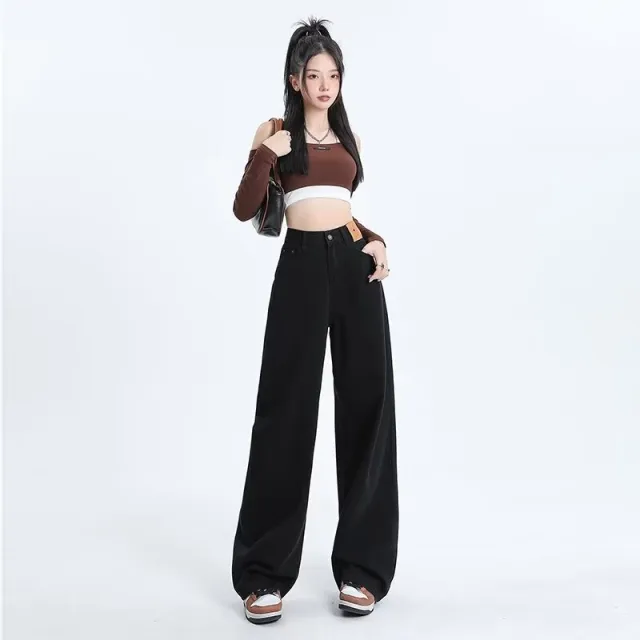 Fashion American Straight Jeans For Women Black - Shop at LoveMi