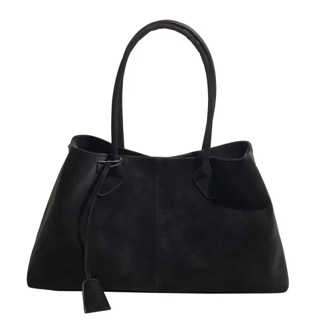 Tote Bag Large Capacity Commuter Portable Underarm Bag About Posture Magnetic Snap Bag Black - Shop at LoveMi