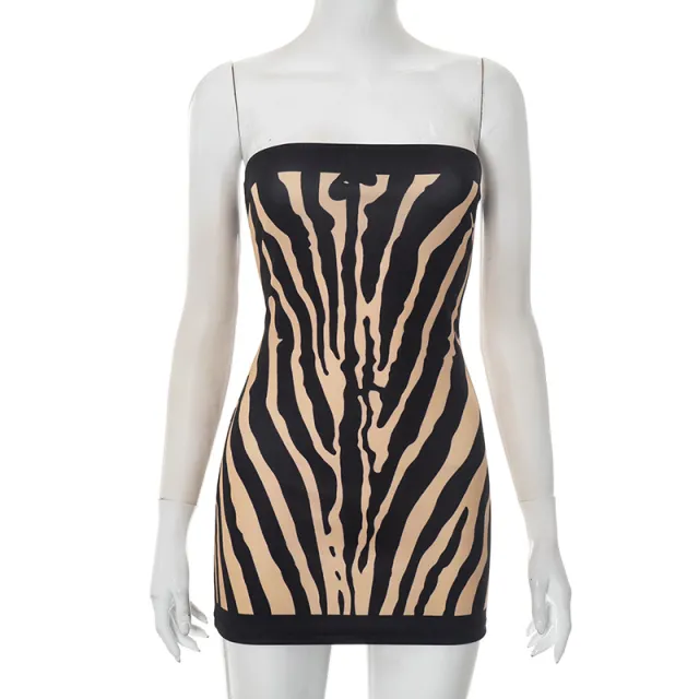 Women's Zebra Prints Tube Top Backless Dress Zebra - Shop at LoveMi