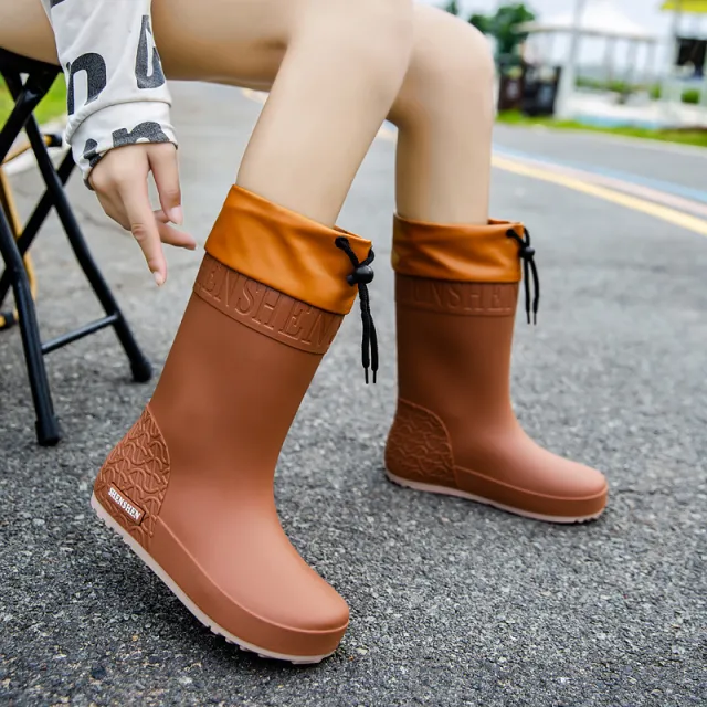 Women's Non slip Wear resistant Rain Boots Brown - Shop at LoveMi