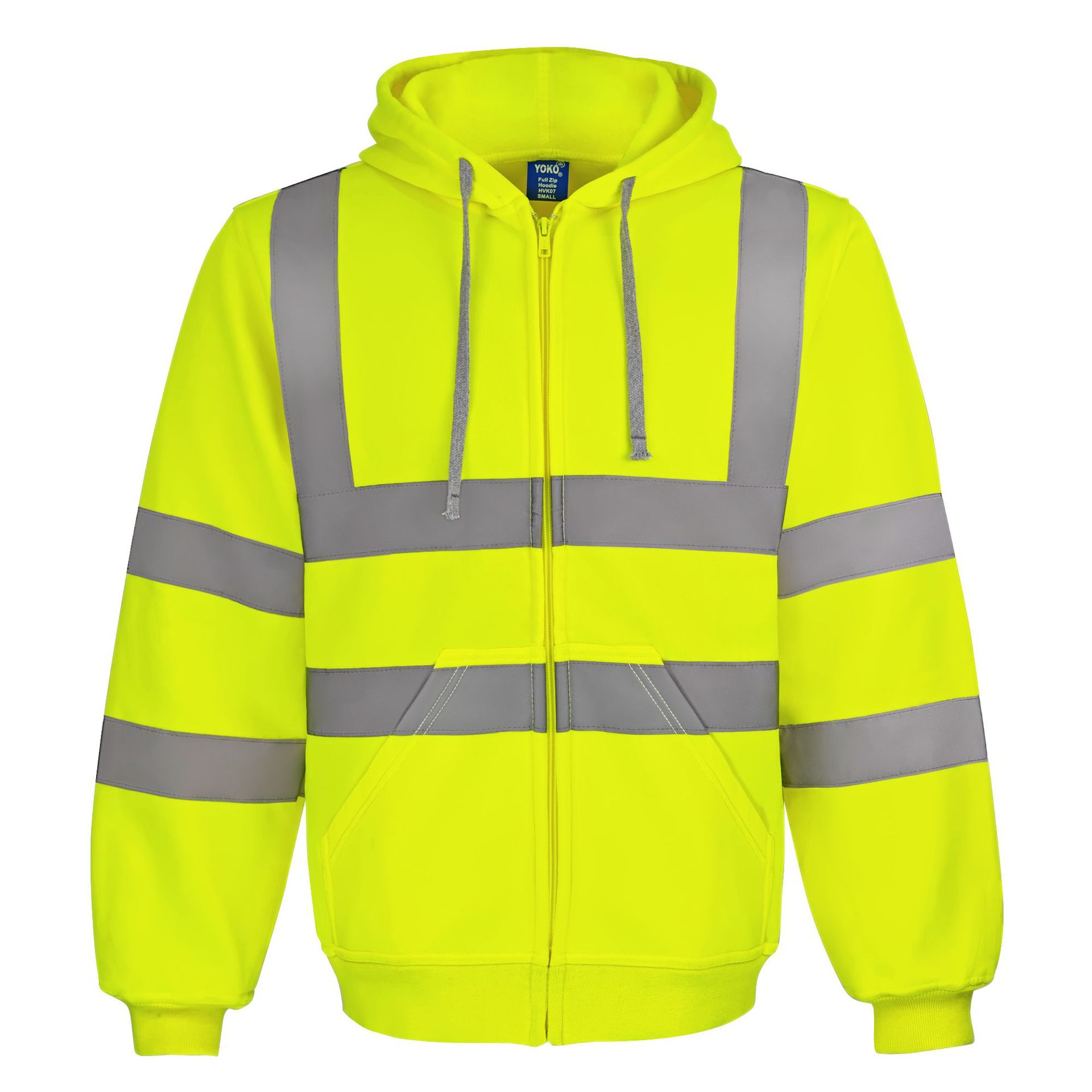 Reflective Hooded Zip-up Sweatshirt With Custom Printing And Embroidery For Export