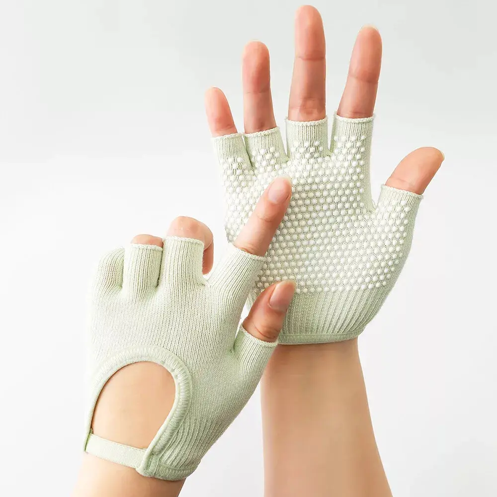 Non-slip Aerial Yoga Cotton Breathable Half-finger Gloves