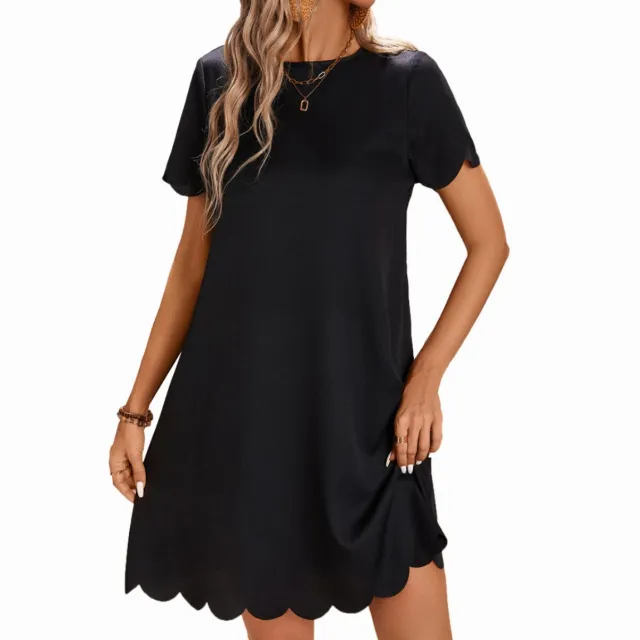 Women's Burnt V neck A Line Dress Black - Shop at LoveMi