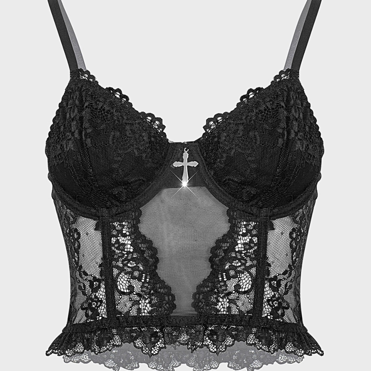 Dark Lace Fishbone Camisoleperfect For Layering Or Wearing On Its Own