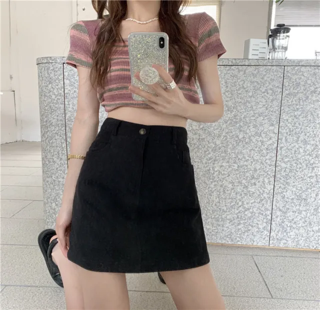 Anti exposure A Line Skirt Women Black - Shop at LoveMi