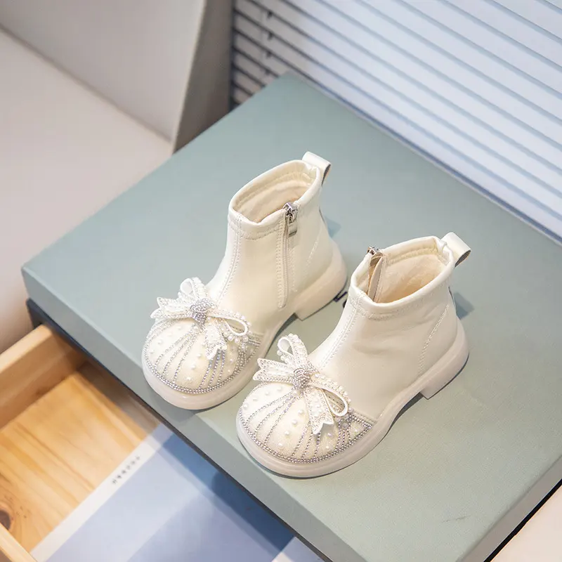 Kids Rhinestone Booties with Soft Soles
