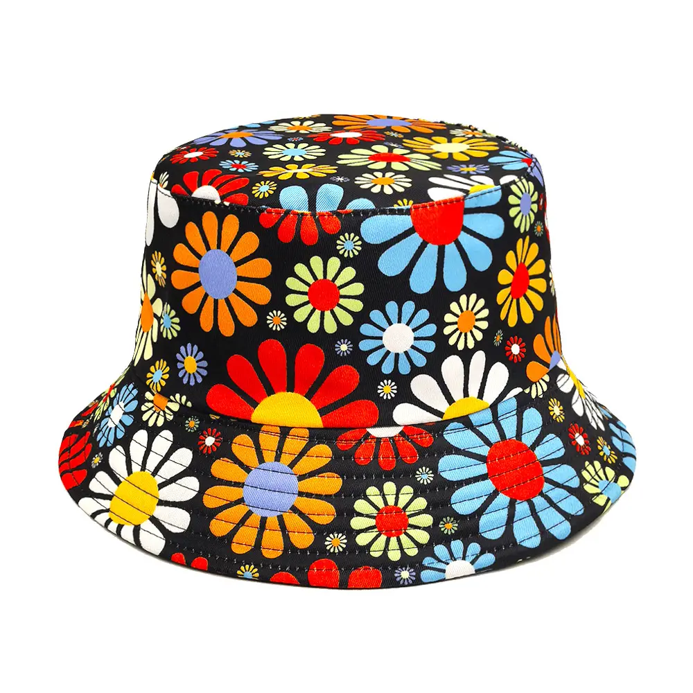 Colorful Flowers Bucket Hat Sun