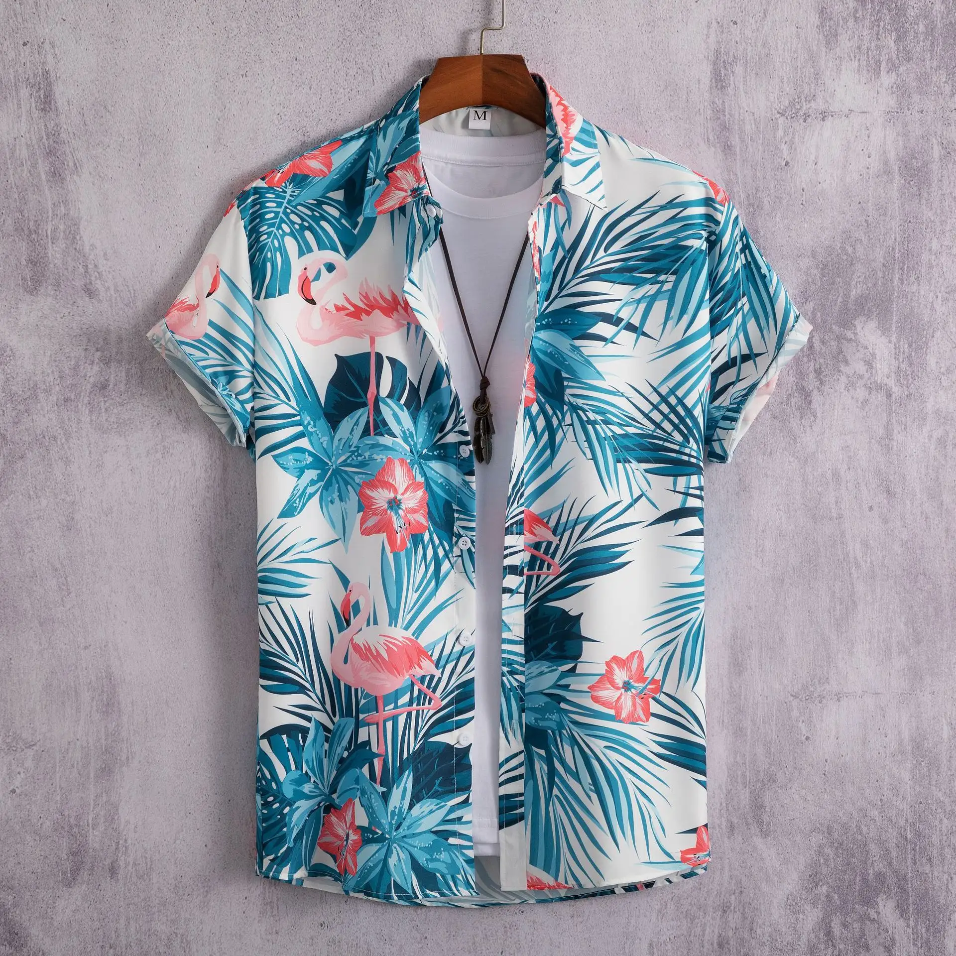 Men's Short-sleeved Shirt 3D Digital Printing Hawaiian