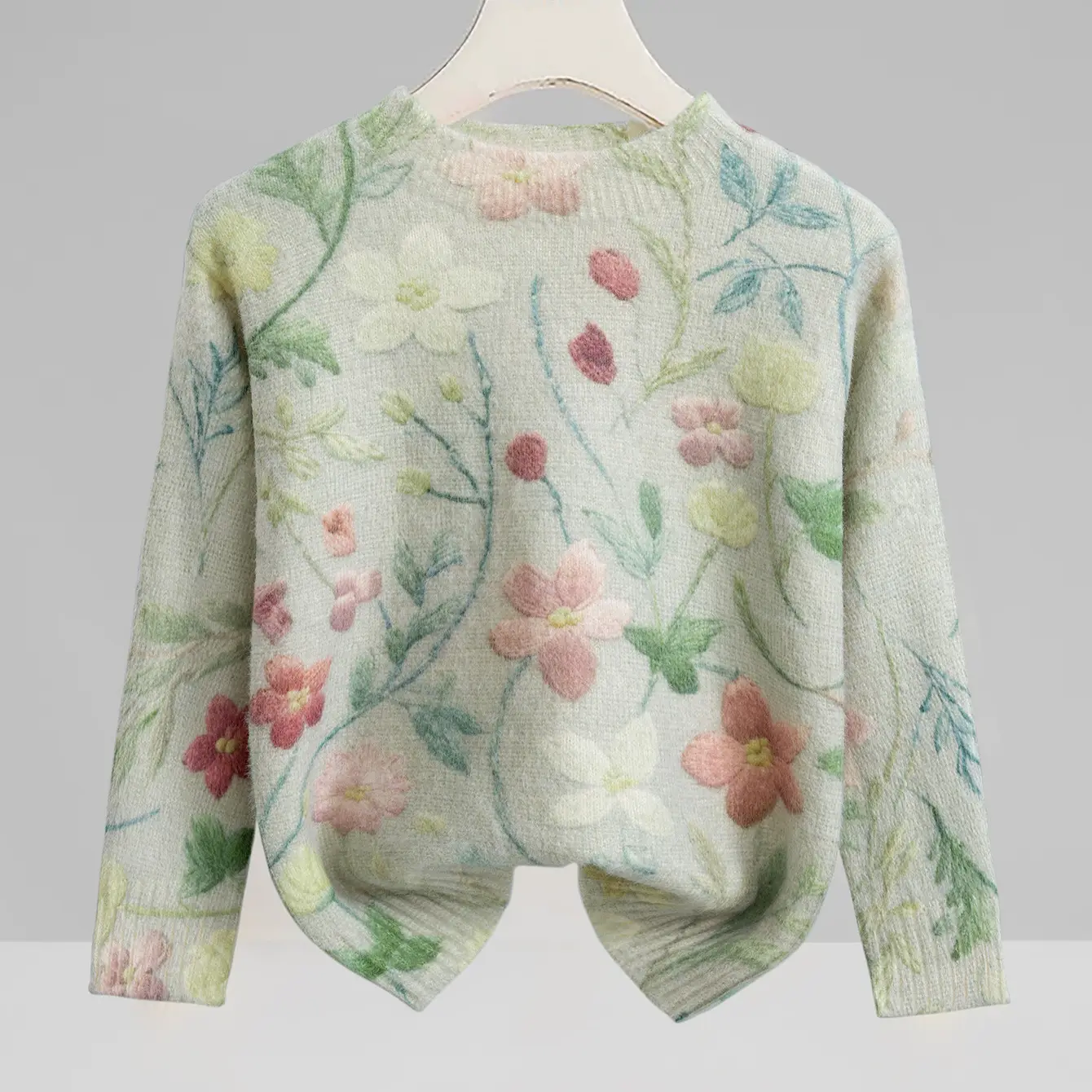Girls' Bottoming Shirt New Floral-print Sweater