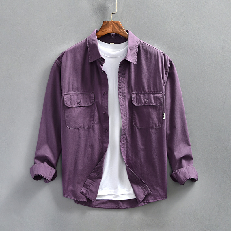 Fashionable Minimalist Loose Fitting Casual Mens Long Sleeve Shirt Jacket