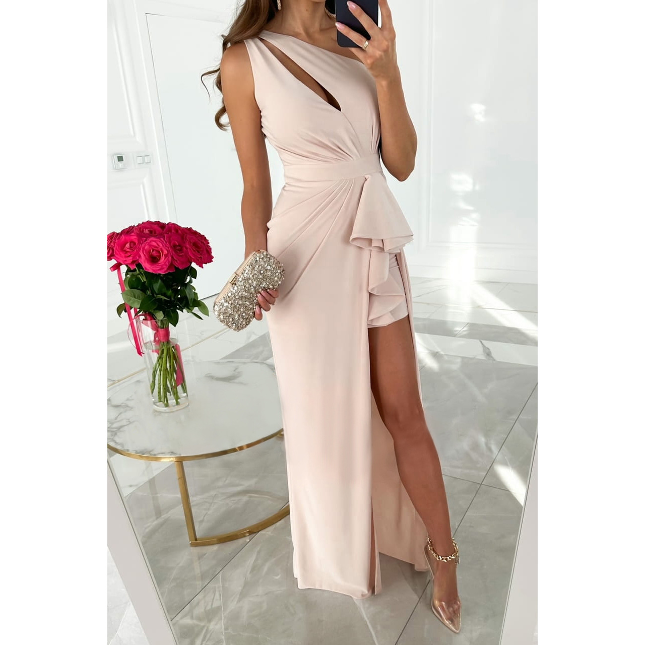 Women's Fashion New Sloping Shoulder Dress