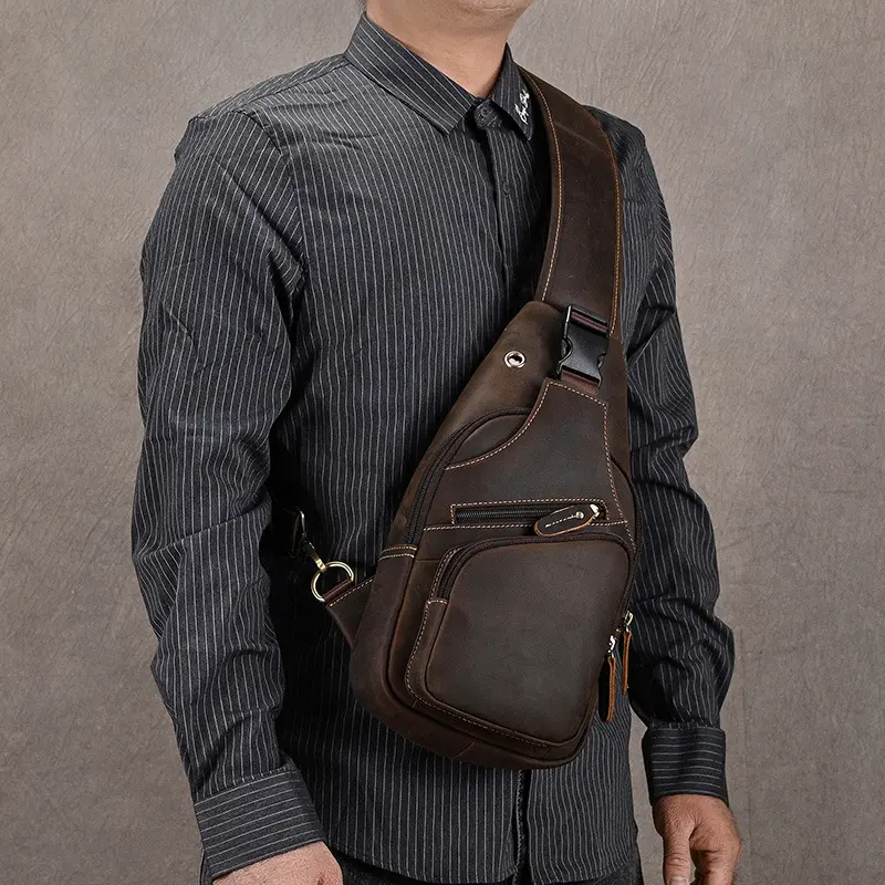 Full-Grain Cowhide Vintage Crossbody Bag