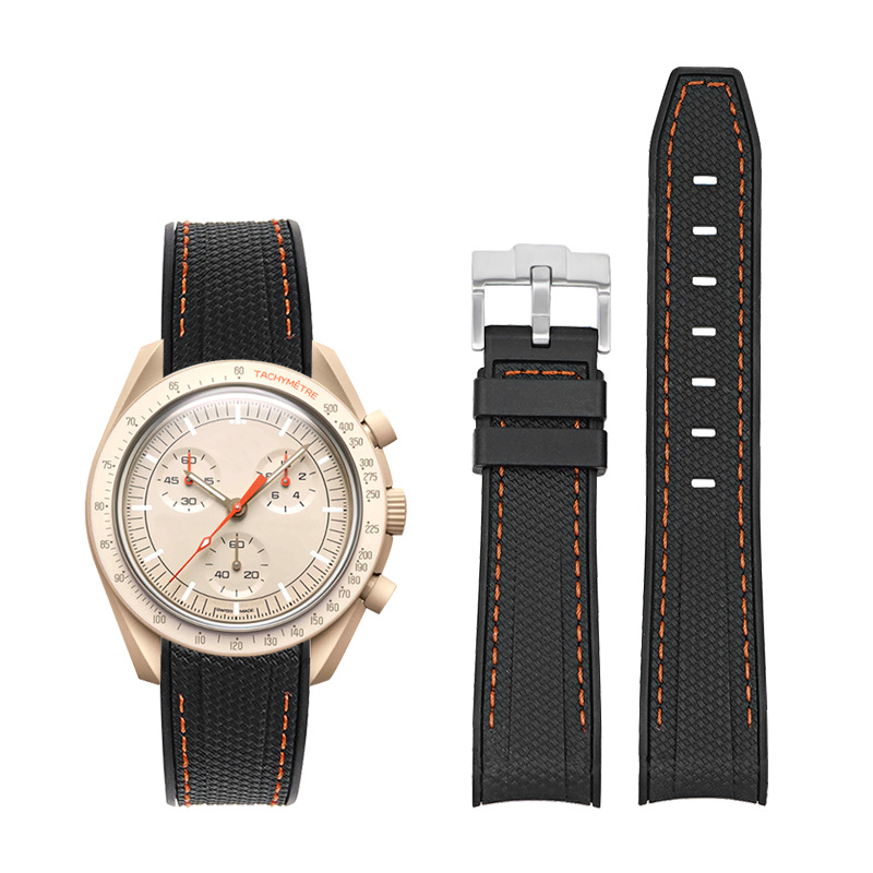 Curved-end Strap 20mm Silicone Watch Band For Men 4