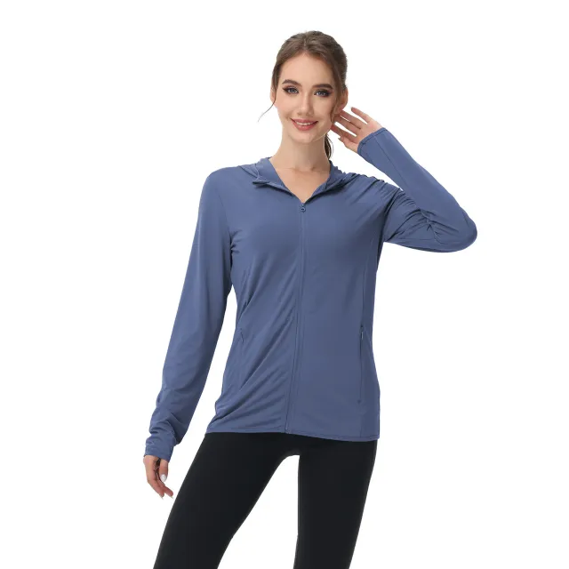 Summer Womens Sun protective Clothing Plus size Womens Lightweight Jacket Blue - Shop at LoveMi