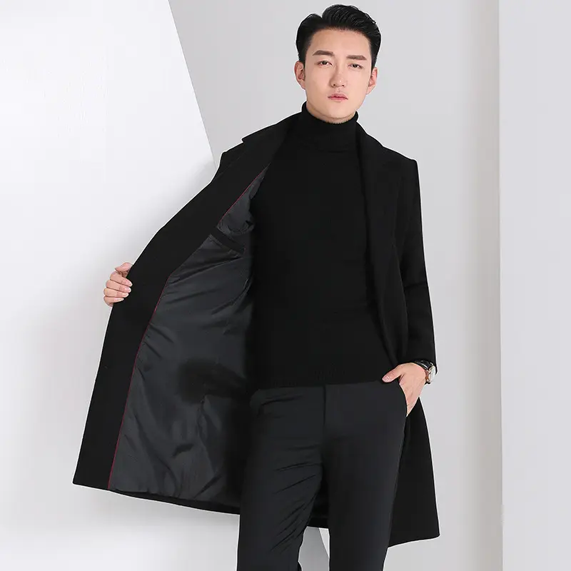 Slim-fit Youth Korean-style Mid-length Wool Coat