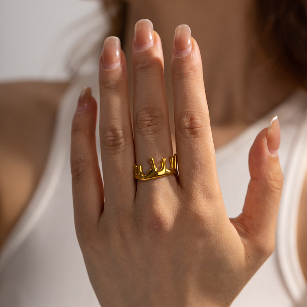 Irregular Shape Light Luxury Temperament Titanium Steel Ring