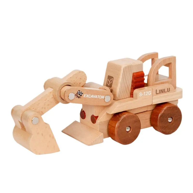Beechwood Magnetic Solid Wood Building Block Toy