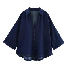 Women's Summer New Denim Shirt High Waist Jeans - Top - View 1