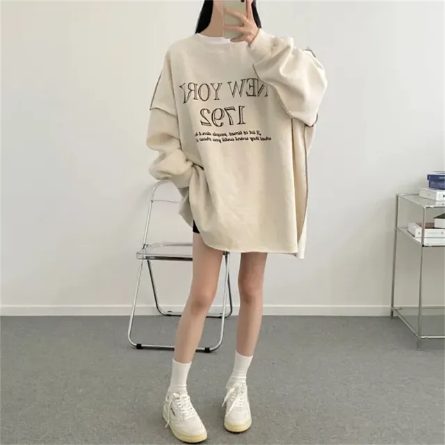 Women's Round Neck Cashmere Sweater Autumn And Winter Gray Plus Velvet - Shop at LoveMi