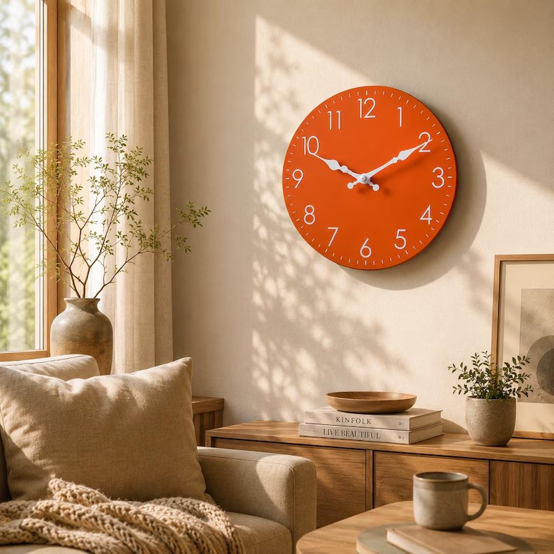 Round Wooden Wall Clock, picture 8 of 9