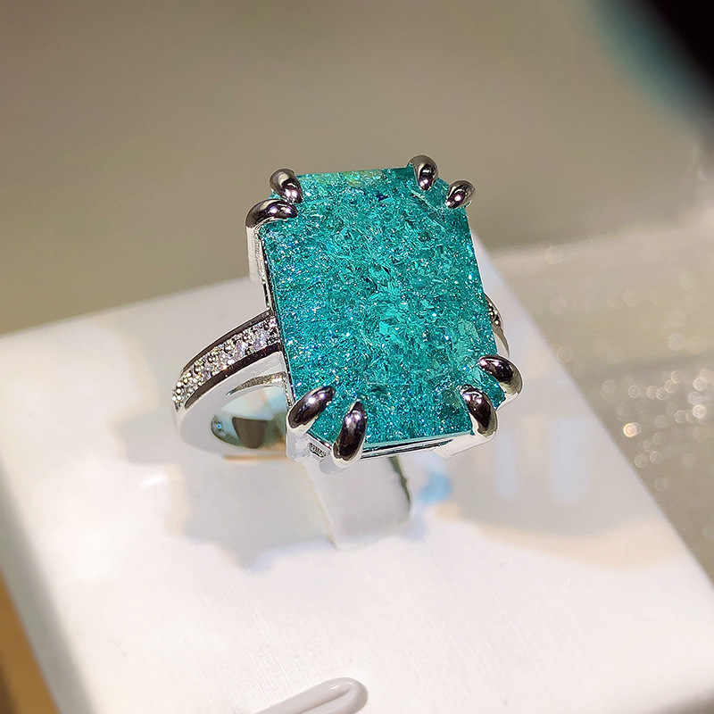 Ice Flower Gemstone Ring Fashion Cubic Oxidation
