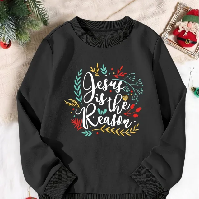 Christmas Season Printed Girls' Sports Sweater Black - Shop at LoveMi