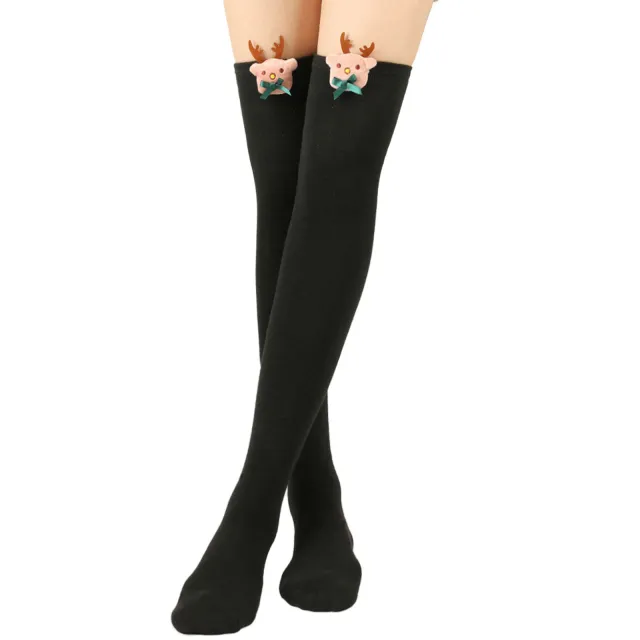 Christmas Doll Over the knee Stockings Black - Shop at LoveMi