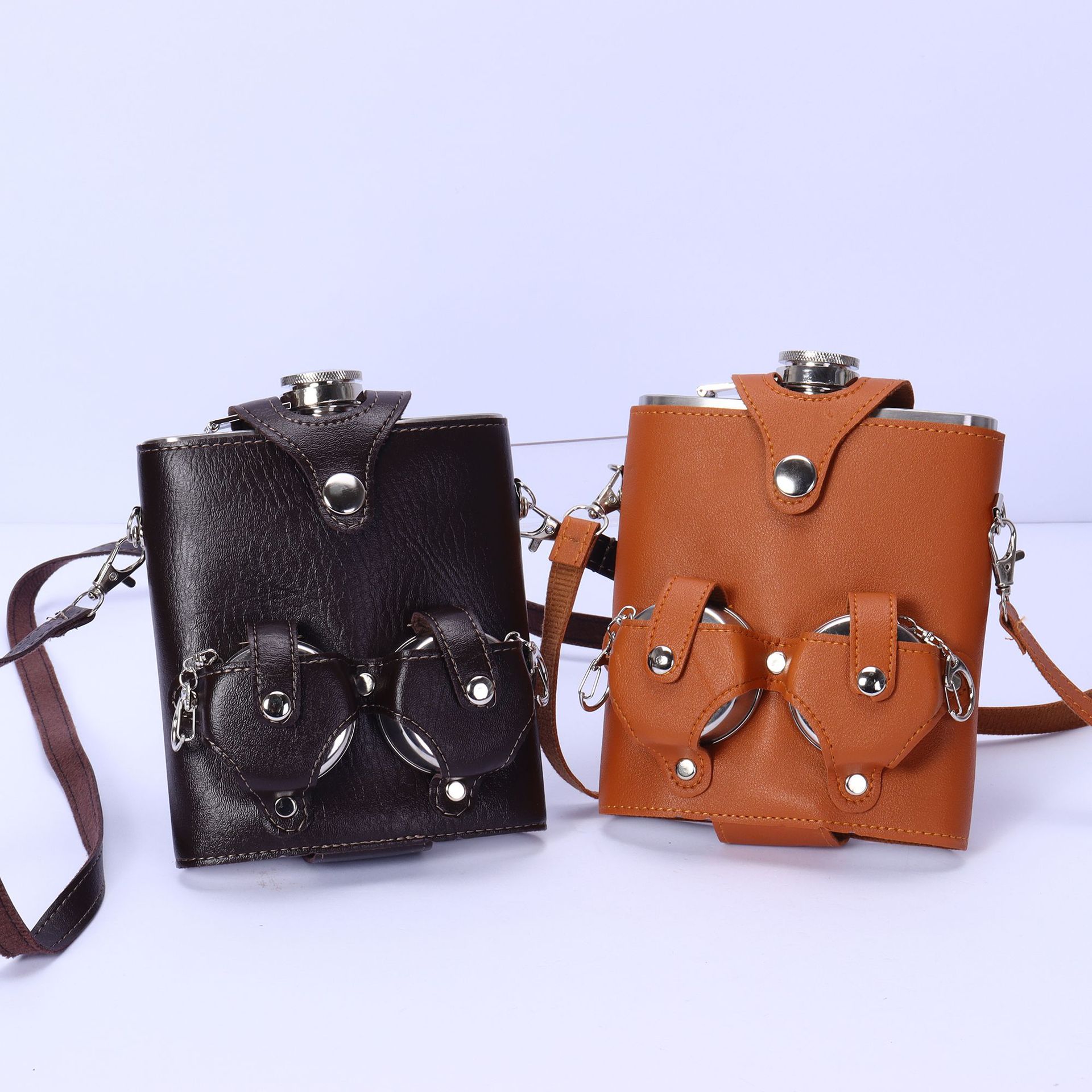 Portable Backpack Flask Sleeve With Telescoping Cup 4