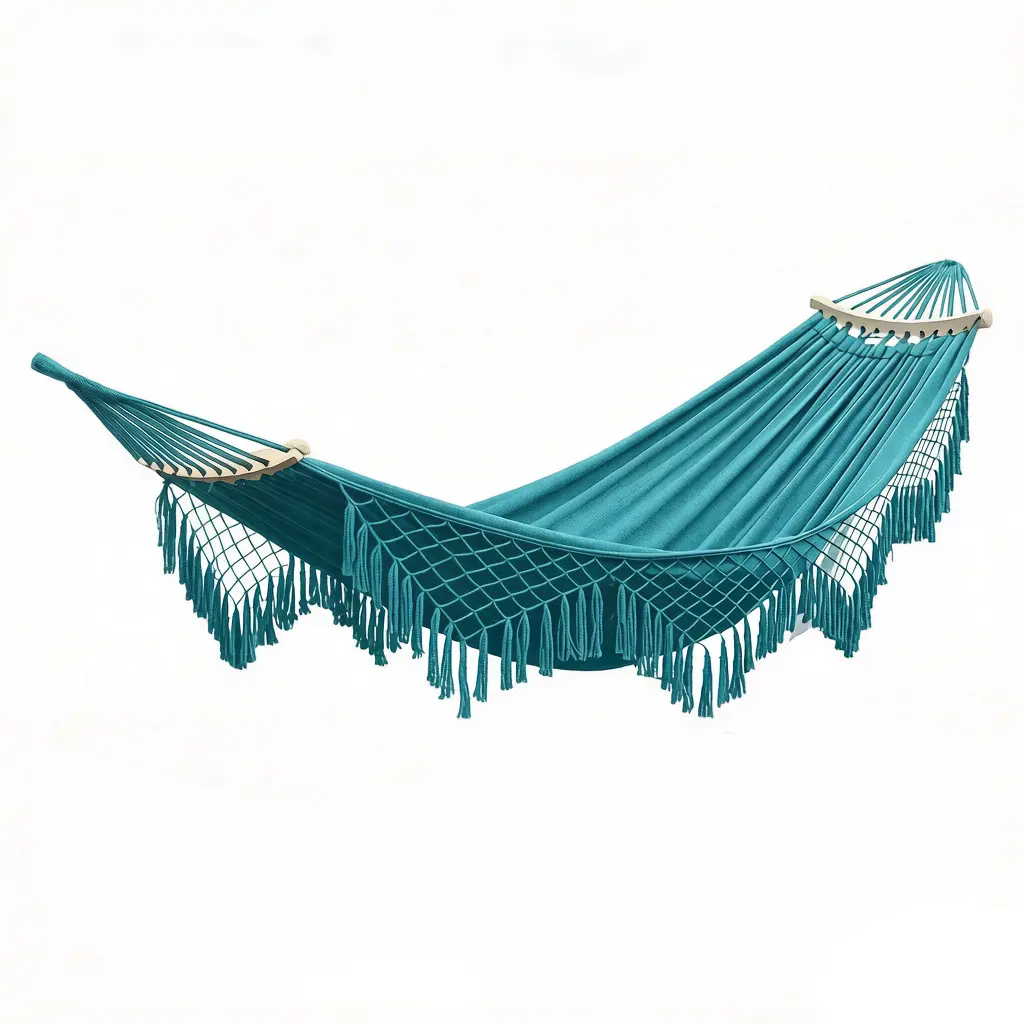 Foldable Outdoor Leisure Tasseled Double Hammock
