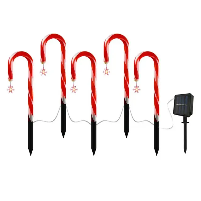 Solar Christmas Crutches Ground Plug Light Decoration Landscape Lamp Christmas Snowflake - Shop at LoveMi