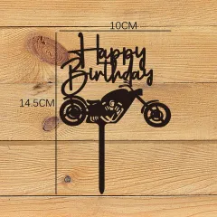 Motorcycle Car Birthday Cake Insertion Party Decoration - Motorcycle Hb - View 1