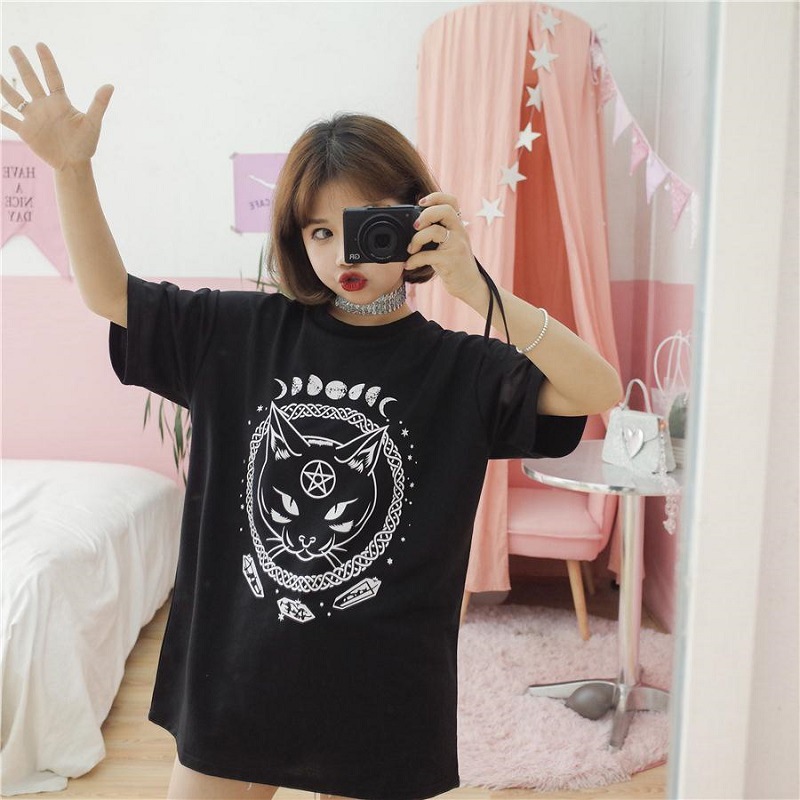 Women's Fashion Printed Round Neck Short Sleeve Top