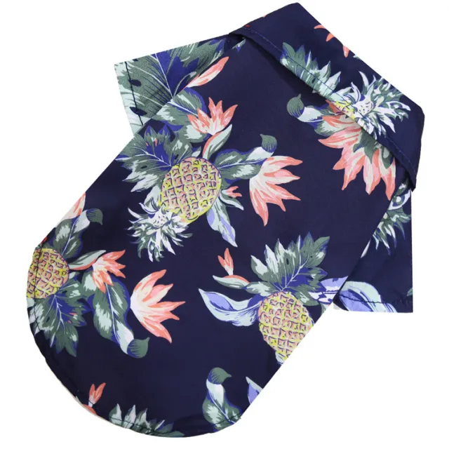 Small And Medium Dogs Beach Pineapple Shirt Hawaiian Pet Dog Cat Golden Retriever Spring And Summer Four Seasons Clothes Pineapple Shirt Navy Blue - Shop at LoveMi