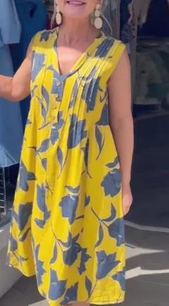 Plus Size Women's Blouse Solid Colour Pocket Sleeveless Dress - Vlwxq25714004 - View 1