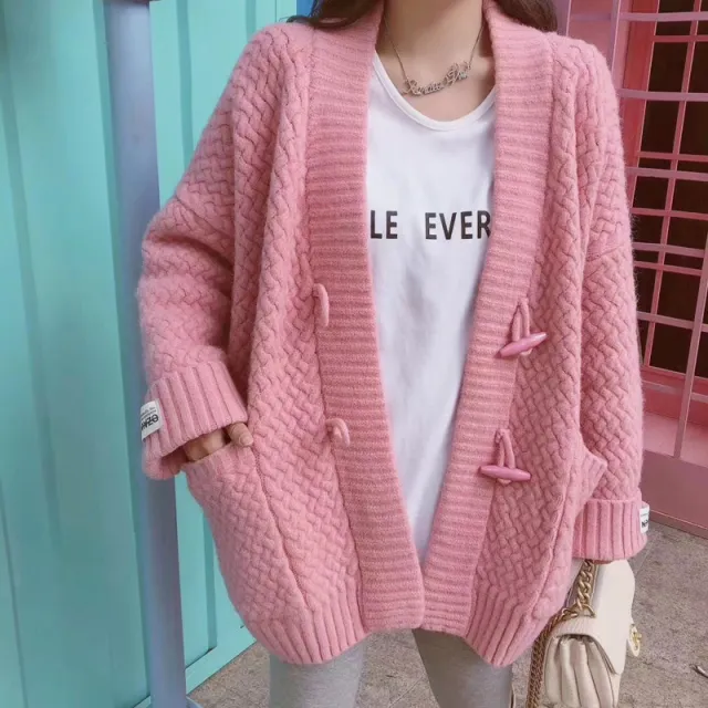 Women's Red Dress For Women Twist Wool Button Sweater Pink - Shop at LoveMi