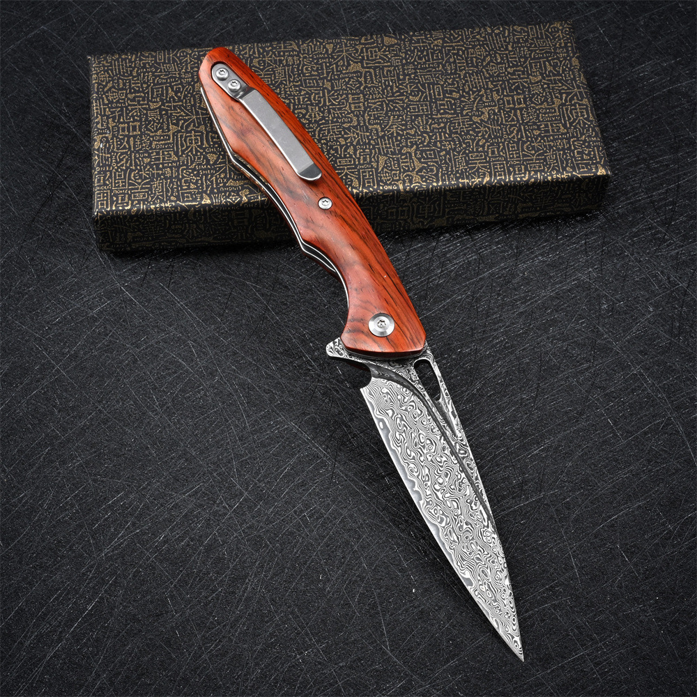 High Hardness VG10 Damascus Steel Self-defense Folding Knife