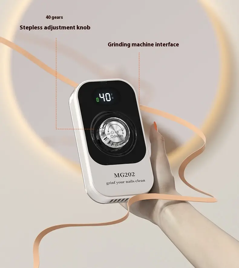 Cross-portable Rechargeable Desktop Nail Removal And Polishing Integrated Polishing Machine Colorful Light