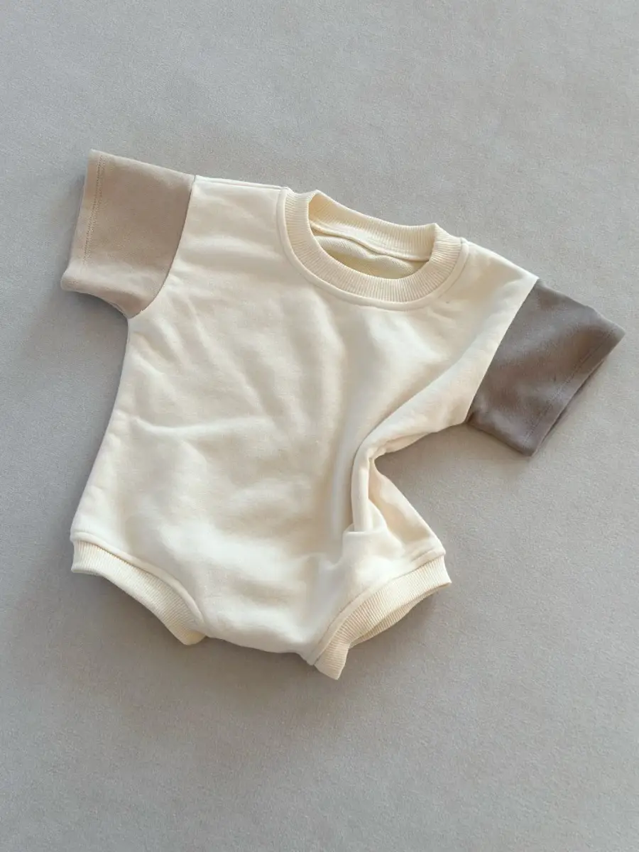 Baby Contrast Color Short Sleeve Onesie Triangle Rompers