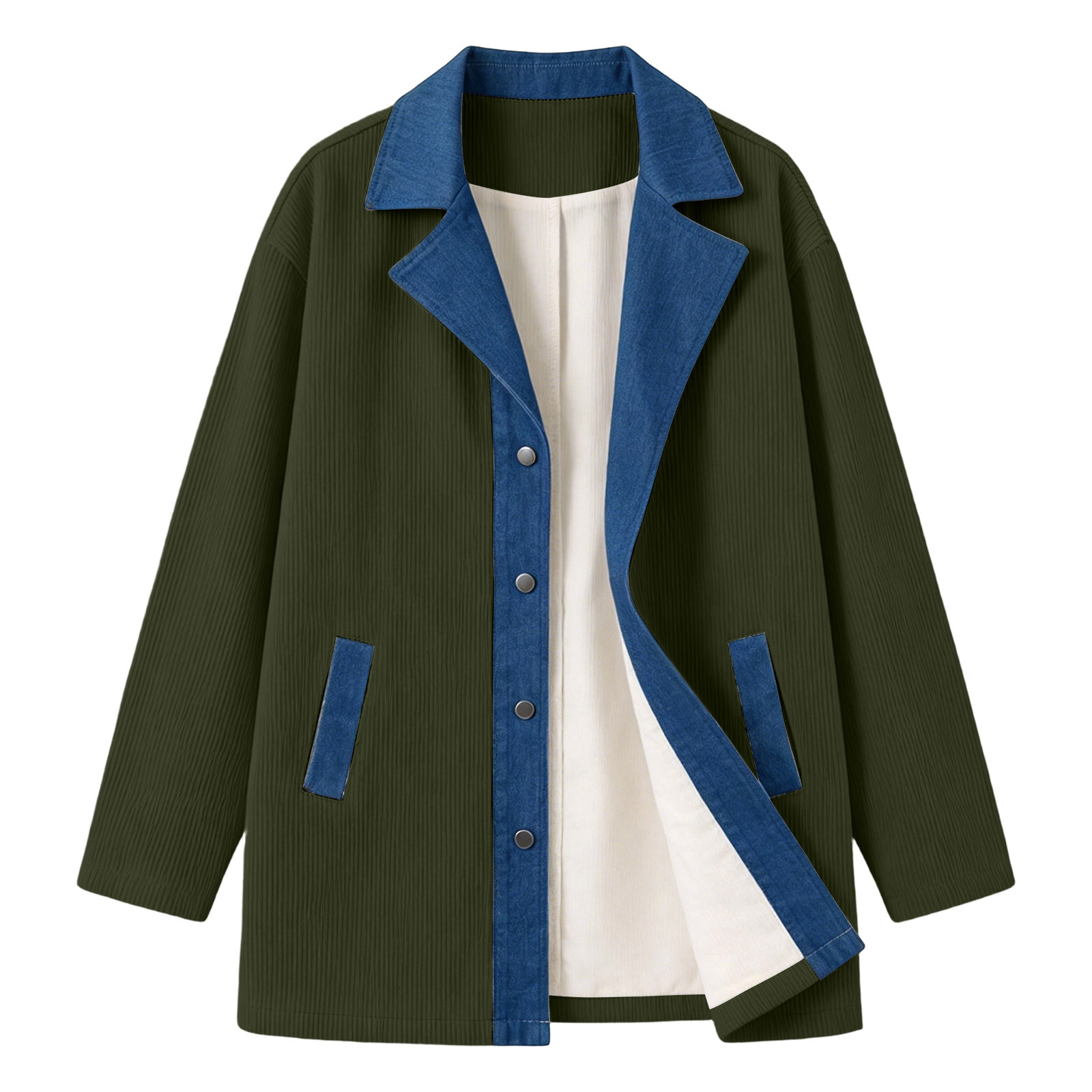 New Womens Long-sleeved Denim Patchwork Jacket