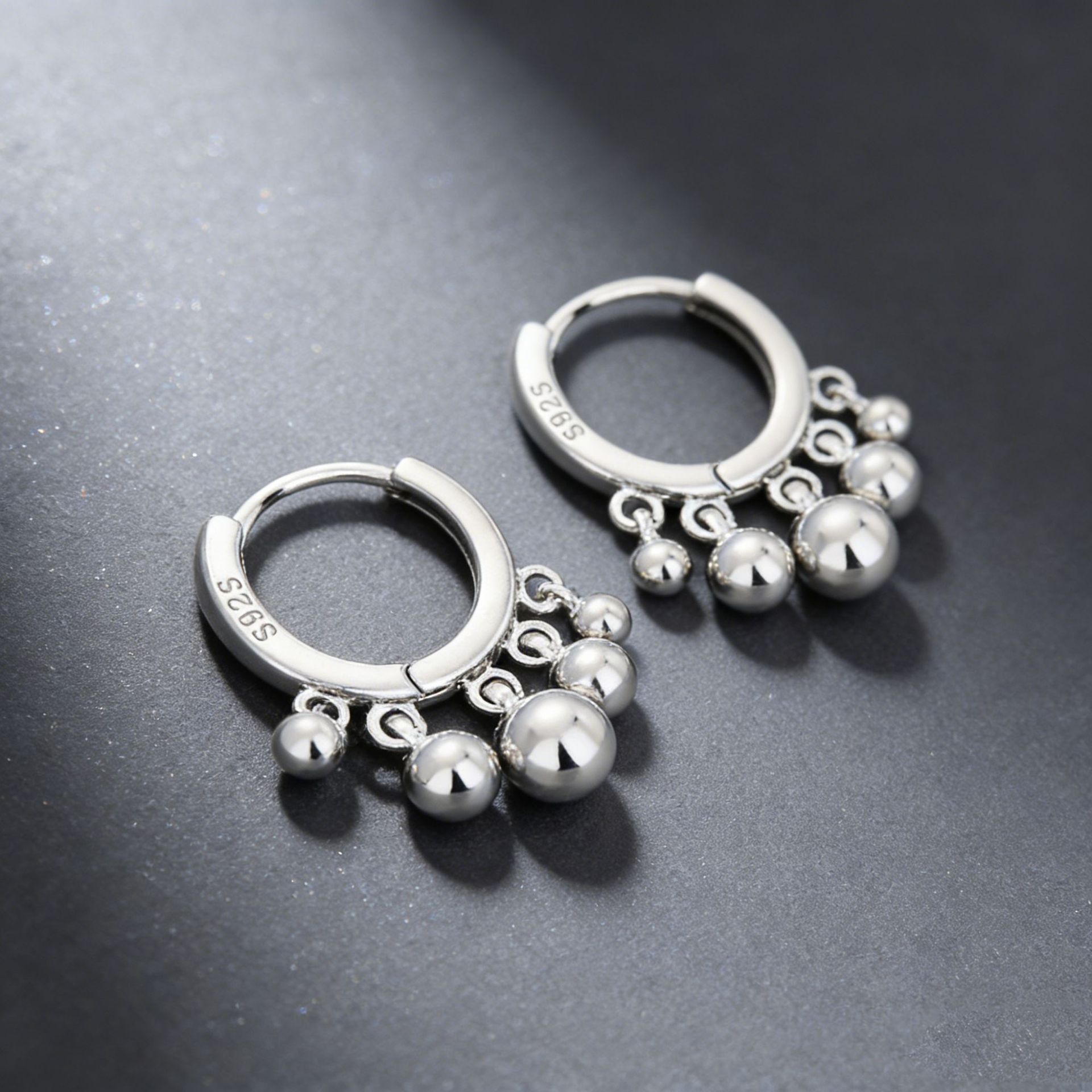 S925 Silver Tassel-shaped Pendant Earrings