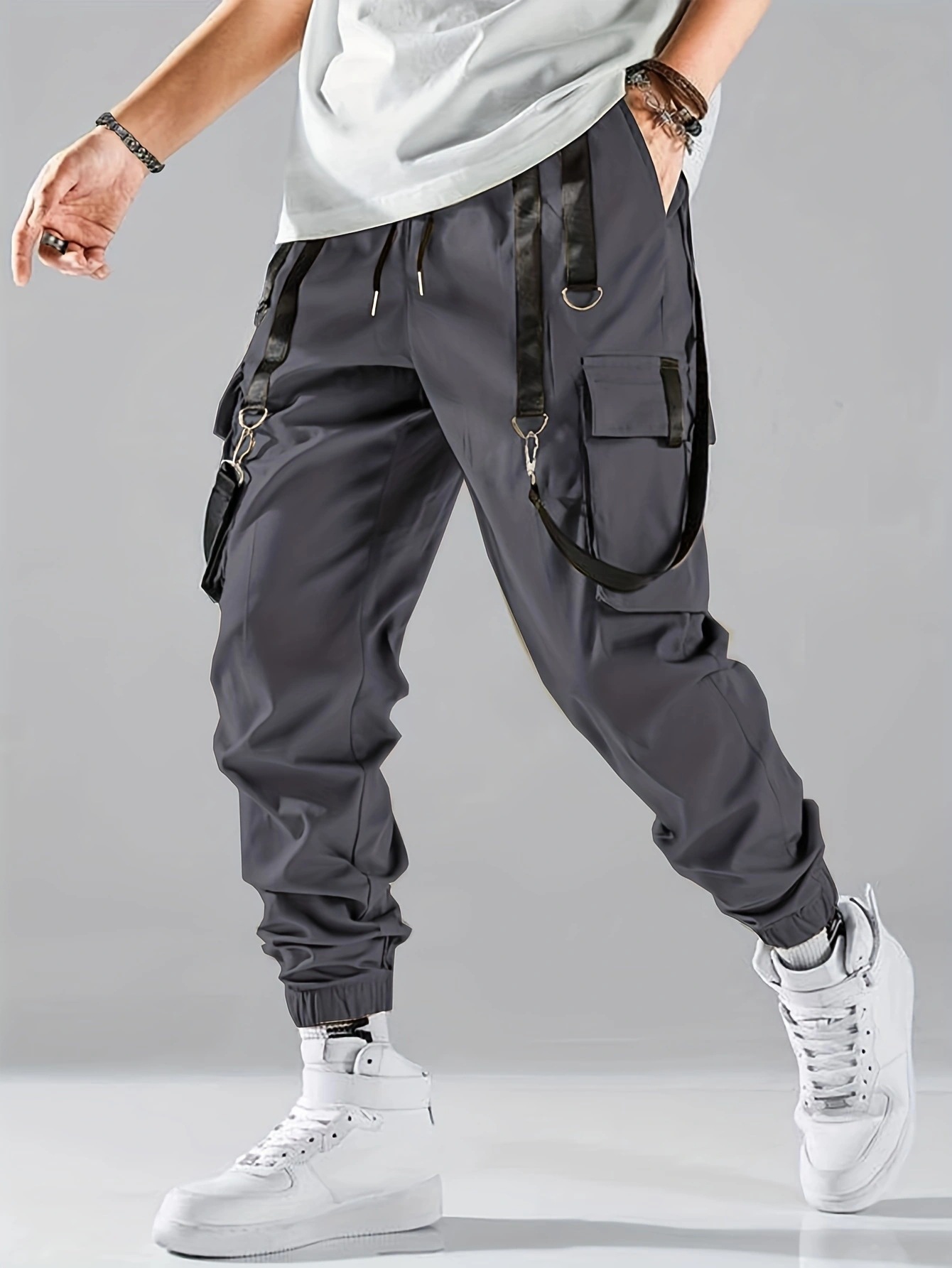 Ribbon Overalls Drawstring Sports Trousers