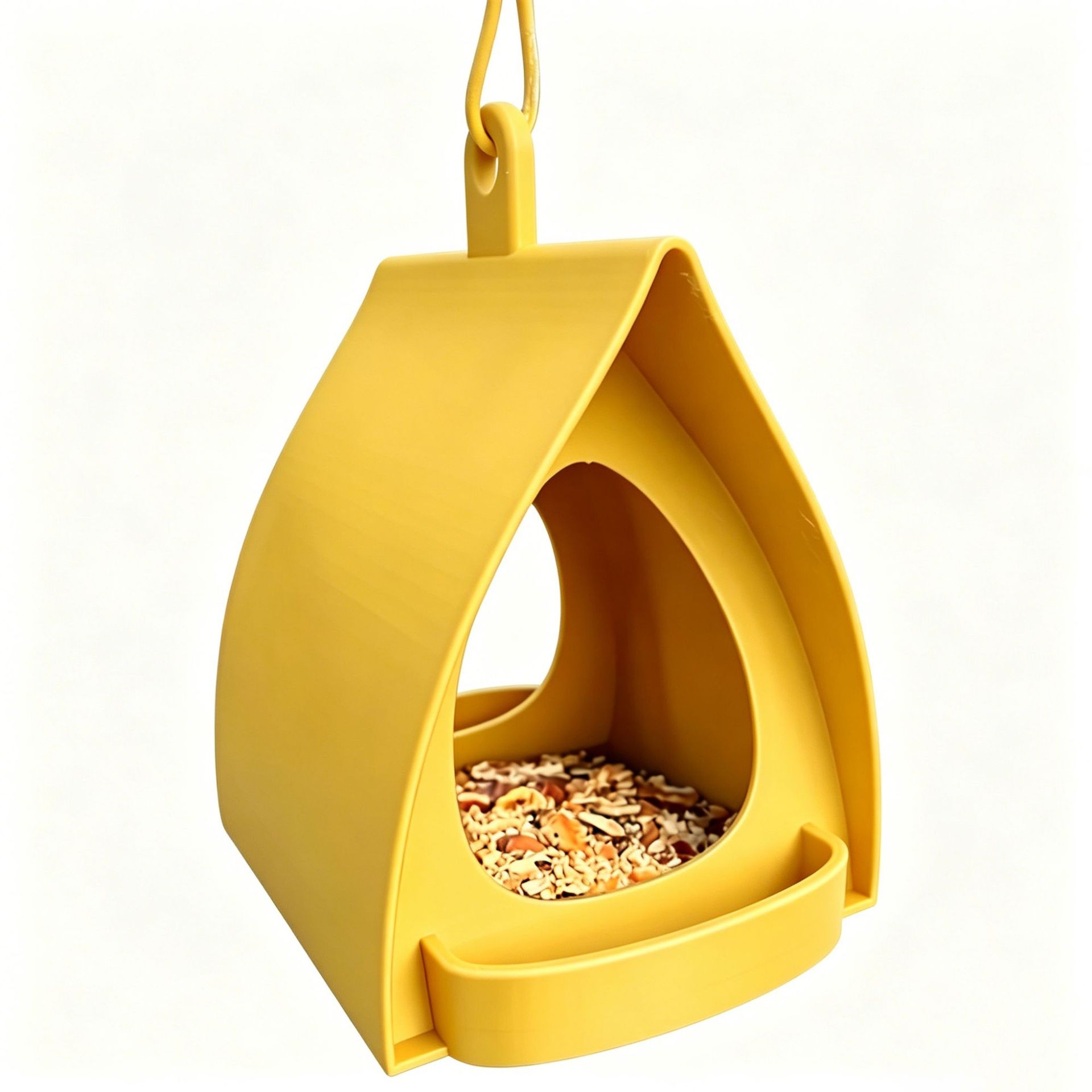 Cross-border New Arrival Plastic Hanging Bird Feeder Durable Outdoor Hanging Bird Feeder 1pc Yellow