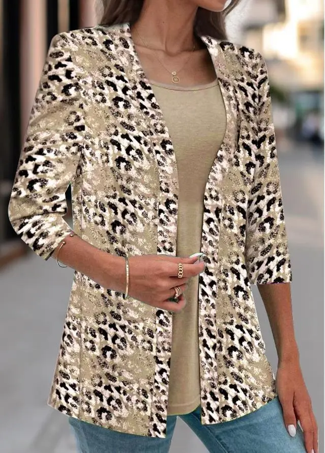 Long Sleeve Casual Basic Square Collar Women's Blouse Brown - Shop at LoveMi
